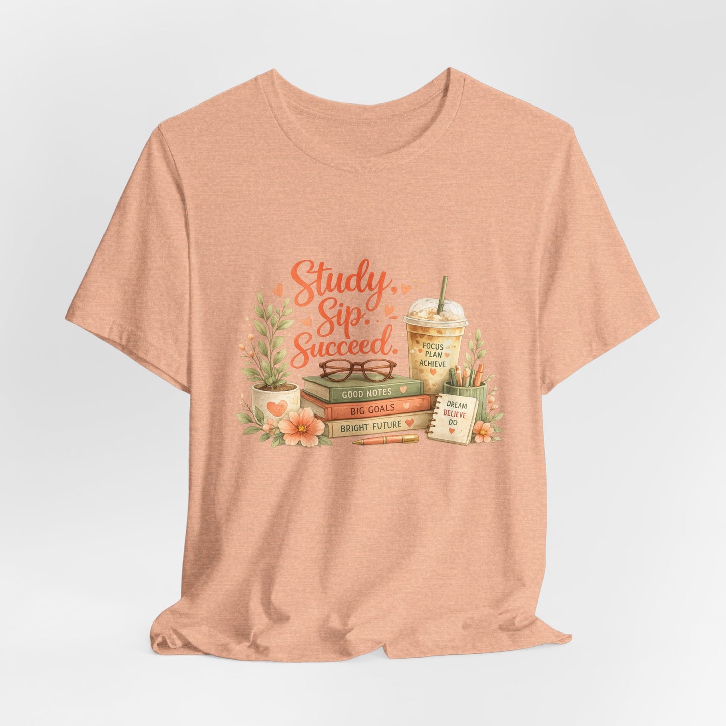 Study. Sip. Succeed. College Graphic Tee