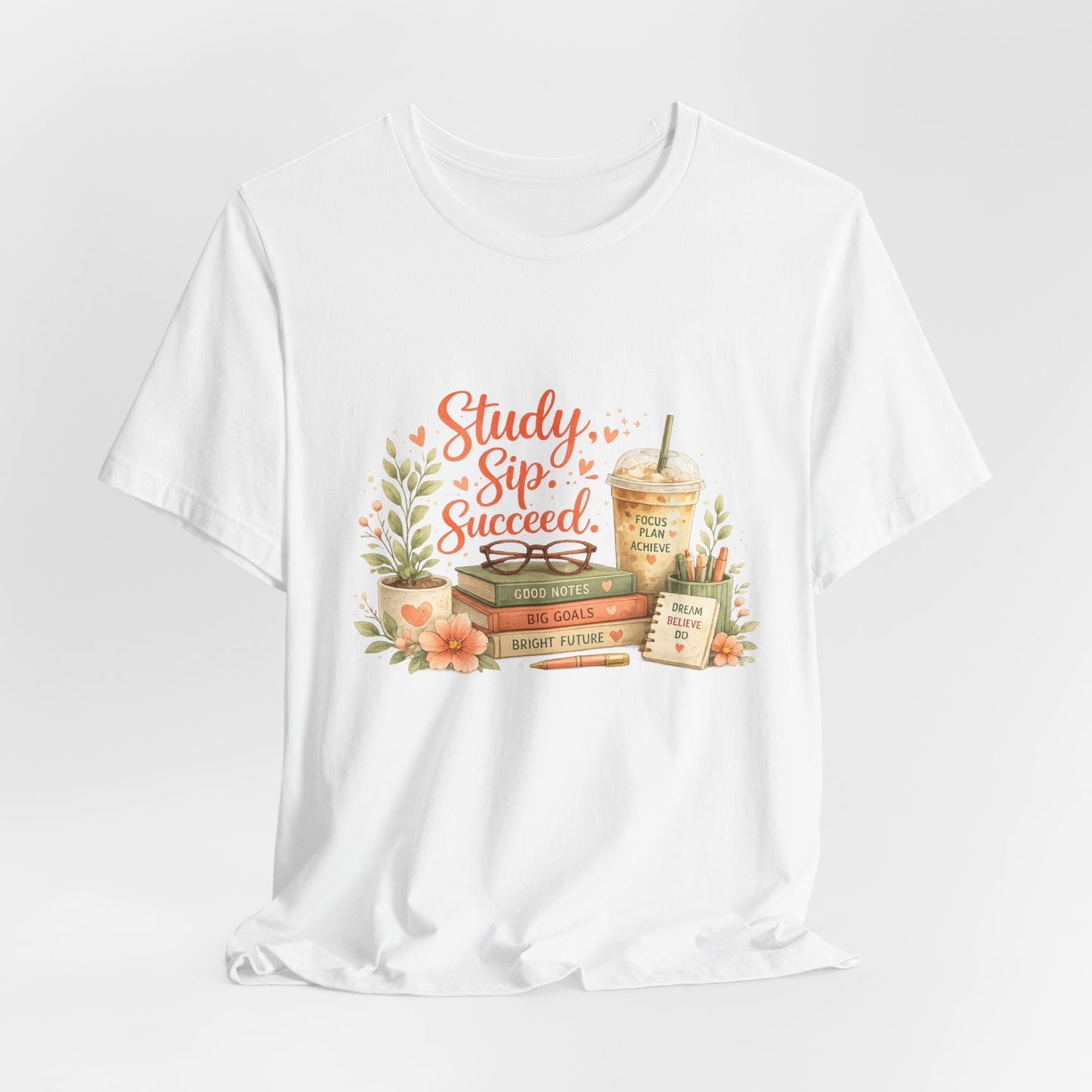 Study. Sip. Succeed. College Graphic Tee