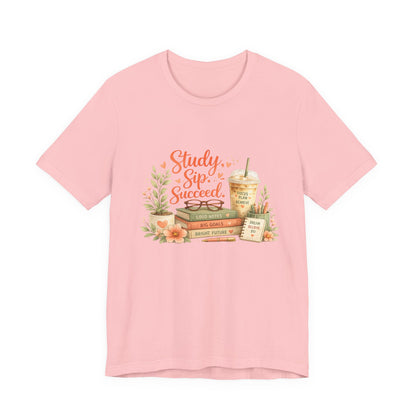 Study. Sip. Succeed. College Graphic Tee
