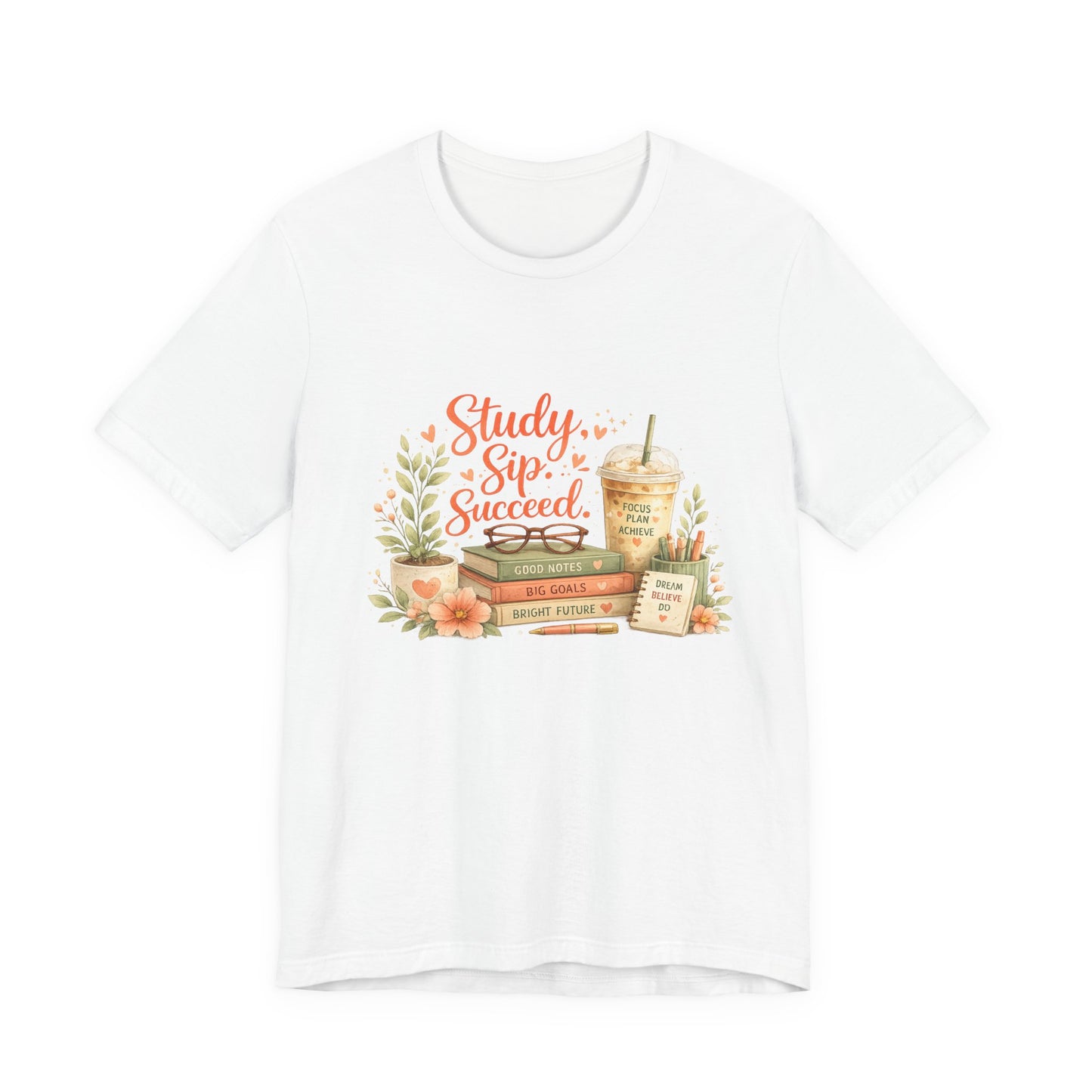 Study. Sip. Succeed. College Graphic Tee